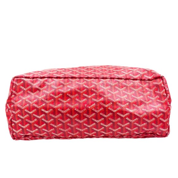 RARE Authentic Goyard Goyardine Saint Louis PM Red Shoulder Tote Bag & Pouch - Picture 11 of 16